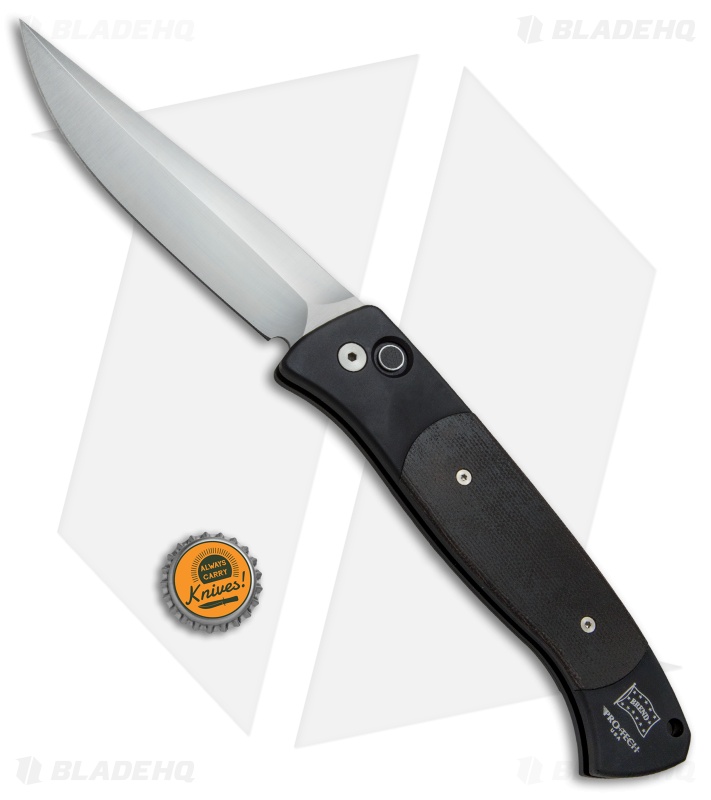 Pro-Tech Brend 1 Large Automatic Knife Black Micarta (4.6" Satin) 1147