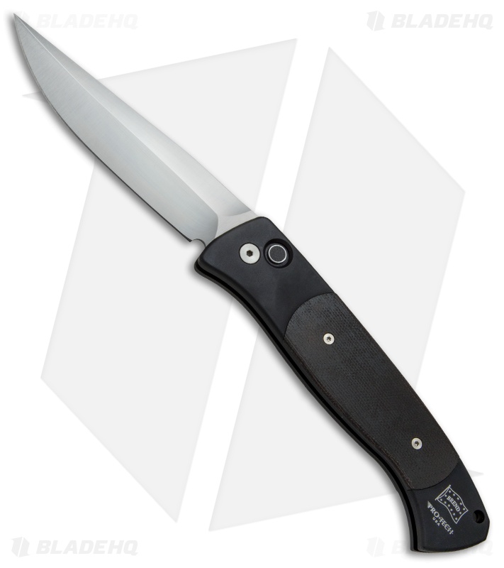 Pro-Tech Brend 1 Large Automatic Knife Black Micarta (4.6" Satin) 1147