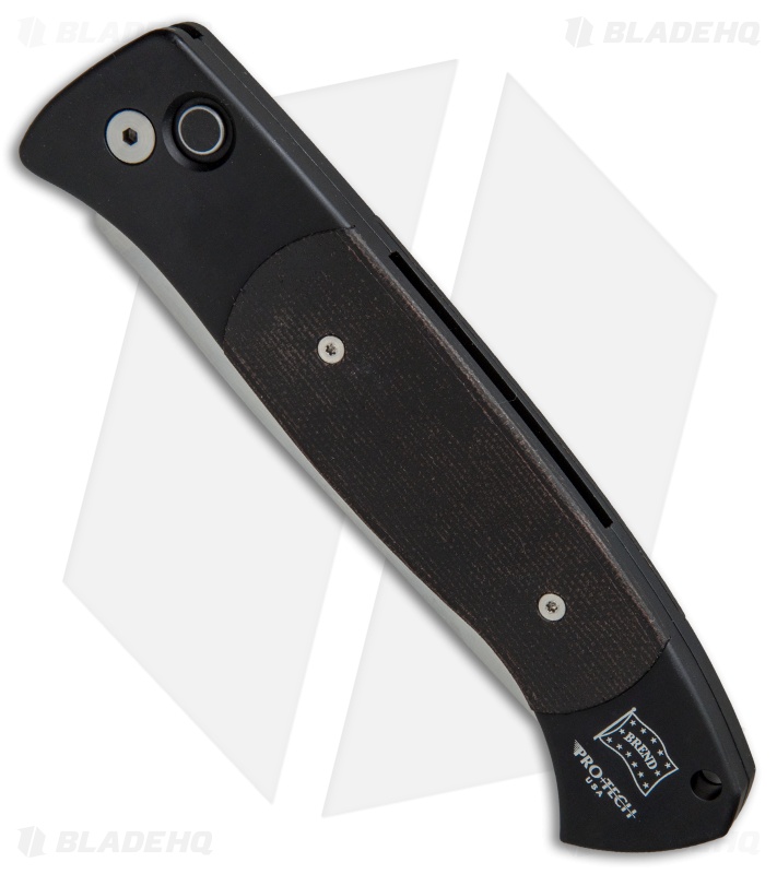 Pro-Tech Brend 1 Large Automatic Knife Black Micarta (4.6" Satin) 1147