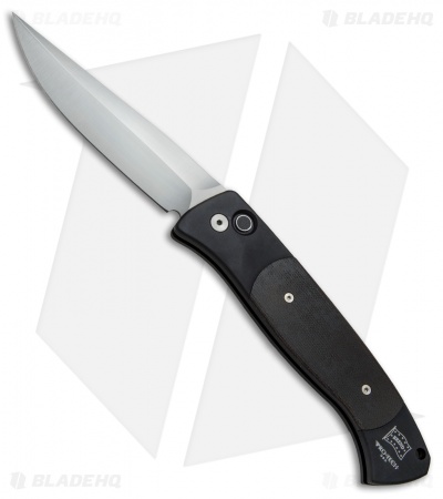 Pro-Tech Brend 1 Large Automatic Knife Black Micarta (4.6" Satin) 1147