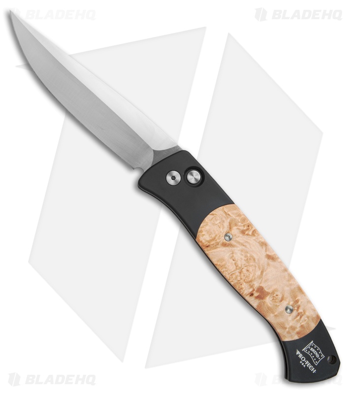 Pro-Tech Brend 1 Large Automatic Knife Maple Burl (4.6" Satin) 1106