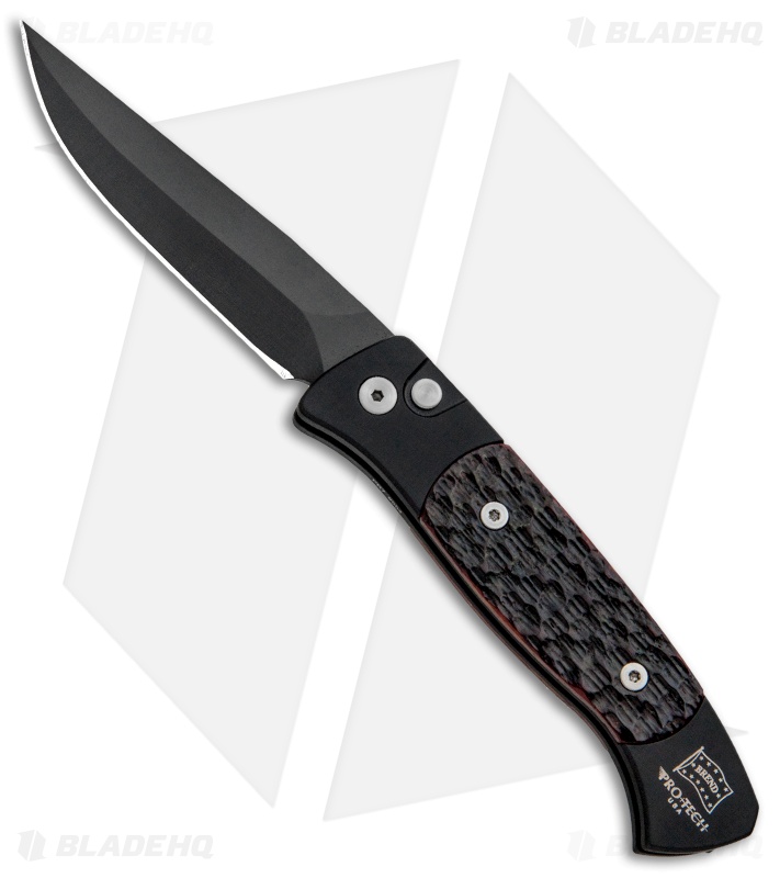 Pro-Tech Brend 2 Small Automatic Knife Amber Jigged Bone (2.9" Satin) 1262