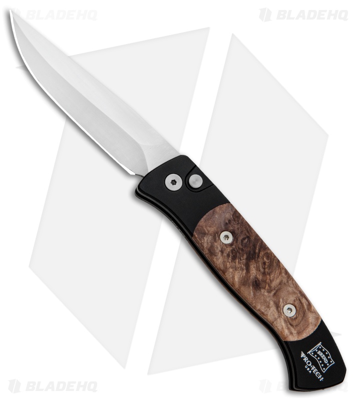 Pro-Tech Brend 2 Small Automatic Knife Maple Burl (2.9" Satin) 1206