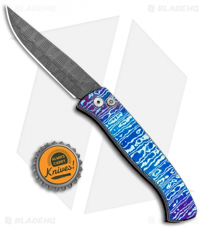 Pro-Tech Brend 2 Small Custom Automatic Knife Mokuti (2.9" Damascus)
