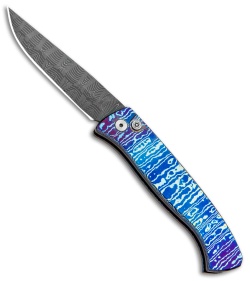 Pro-Tech Brend 2 Small Custom Automatic Knife Mokuti (2.9" Damascus)