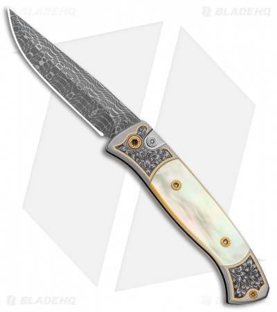 Pro-Tech Brend 2 Small Auto Ultimate Custom Knife Gold Lip Pearl (2.9" Damascus)