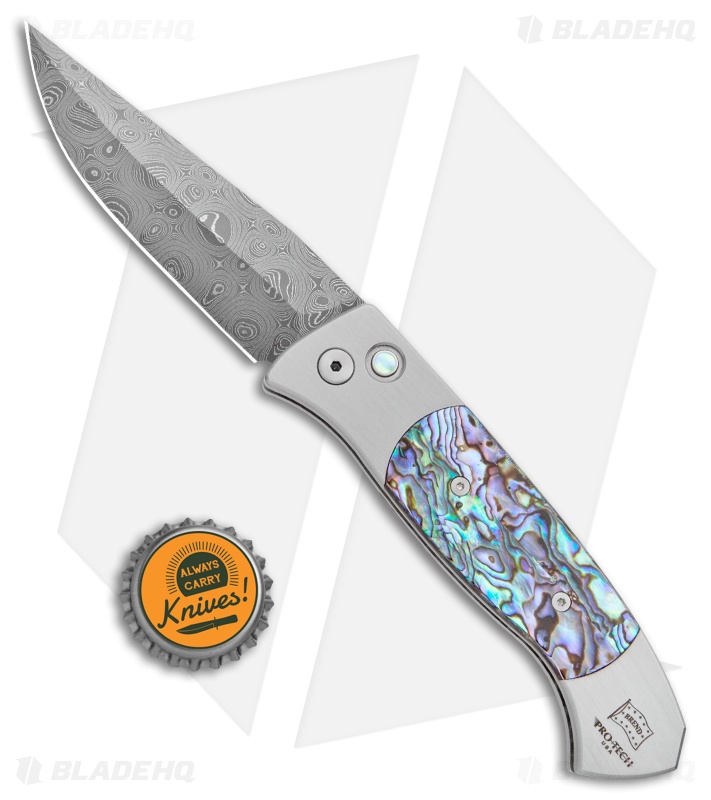 Pro-Tech Brend 3 Medium Automatic Knife Abalone (3.75" Chad Nichols Damascus)