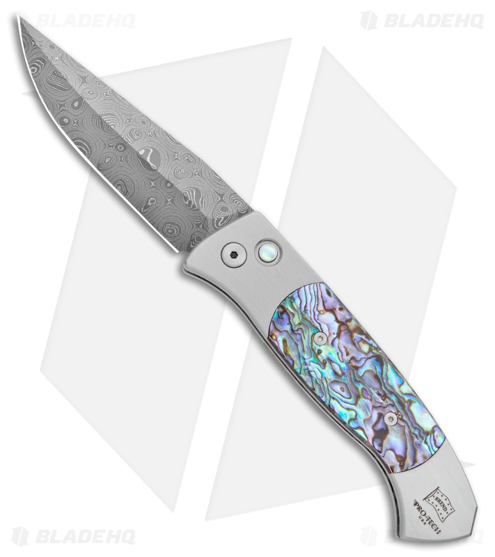 Pro-Tech Brend 3 Medium Automatic Knife Abalone (3.75" Chad Nichols Damascus)