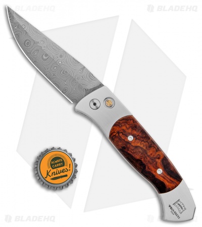 Pro-Tech  Brend 3 Medium Automatic Knife Desert Iron Wood (3.75" Damascus)