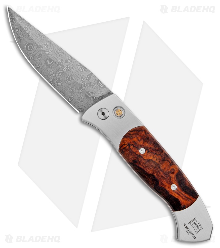 Pro-Tech  Brend 3 Medium Automatic Knife Desert Iron Wood (3.75" Damascus)