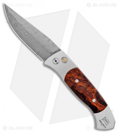 Pro-Tech  Brend 3 Medium Automatic Knife Desert Iron Wood (3.75" Damascus)