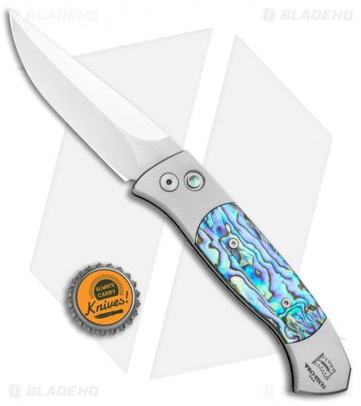 Pro-Tech Brend 3 Medium Custom Automatic Knife Abalone (3.75" Polished)