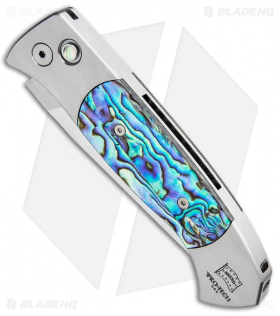 Pro-Tech Brend 3 Medium Custom Automatic Knife Abalone (3.75" Polished)