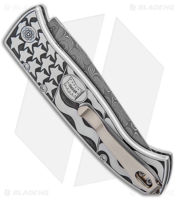 Pro-Tech Brend 3 Medium Custom Automatic Knife Shaw Eagle (3.75" Damascus)