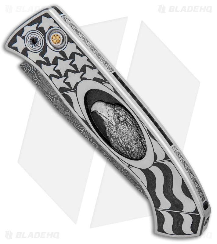 Pro-Tech Brend 3 Medium Custom Automatic Knife Shaw Eagle (3.75" Damascus)