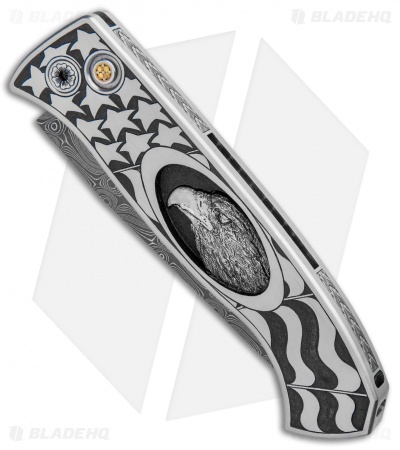 Pro-Tech Brend 3 Medium Custom Automatic Knife Shaw Eagle (3.75" Damascus)