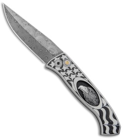 Pro-Tech Brend 3 Medium Custom Automatic Knife Shaw Eagle (3.75" Damascus)