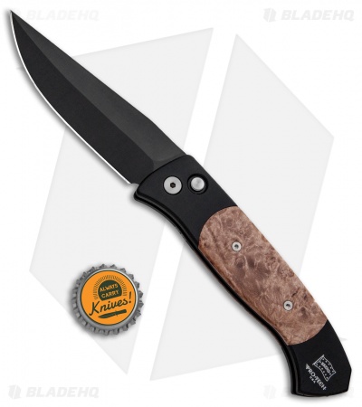 Pro-Tech Brend 3 Medium Automatic Knife Maple Burl (3.75" Black) 1307