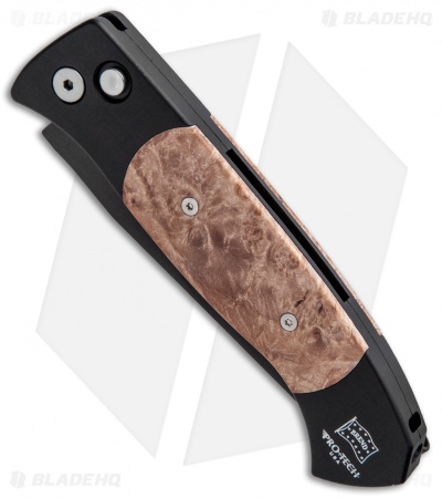 Pro-Tech Brend 3 Medium Automatic Knife Maple Burl (3.75" Black) 1307