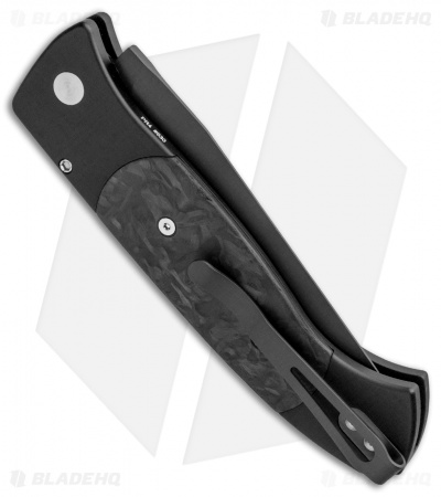 Pro-Tech Brend 3 Medium Automatic Knife Marble Carbon Fiber (3.75" Black)