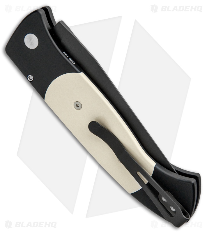 Pro-Tech Brend 3 Medium Tuxedo Automatic Knife Ivory Micarta (3.75" Black) 1352