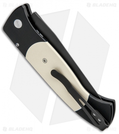 Pro-Tech Brend 3 Medium Tuxedo Automatic Knife Ivory Micarta (3.75" Black) 1352