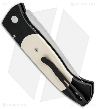 Pro-Tech Brend 3 Medium Tuxedo Automatic Knife Ivory Micarta (3.75" Satin)