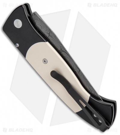 Pro-Tech Brend 3 Medium Tuxedo Custom Automatic Knife Micarta (3.75" Damascus)