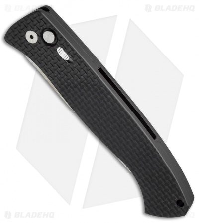Pro-Tech Brend 1 Large Automatic Knife Knurled Black (4.6" Satin) 1140