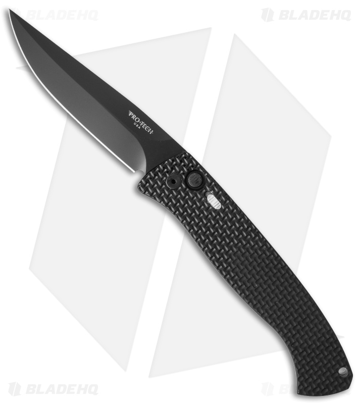 Pro-Tech Brend 1 Large Automatic Knife Knurled Black (4.6" Black) 1141