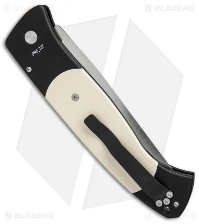 Pro-Tech Brend 1 Large Tuxedo Automatic Knife Ivory Micarta (4.6" Satin) 1151