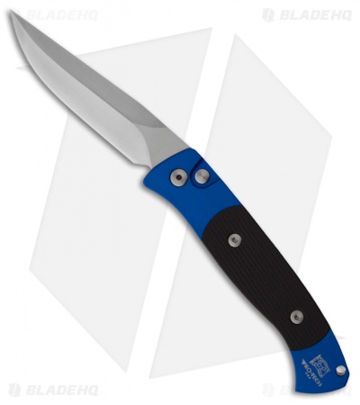 Pro-Tech Brend 2 Small Automatic Knife Blue/Black G-10 (2.9" Satin) 1201BLU