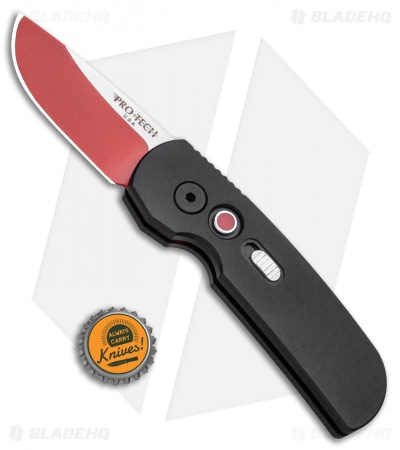 Red Devil Calmigo CA Automatic Knife Black (1.9" Red) - Blade