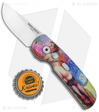 Pro-Tech Calmigo Custom CA Legal Automatic Knife Lying Burlesque (1.9" Satin)