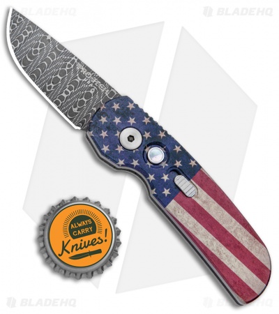 Pro-Tech Calmigo PK Custom CA Legal Automatic Knife Vintage Flag (1.9" Damascus)