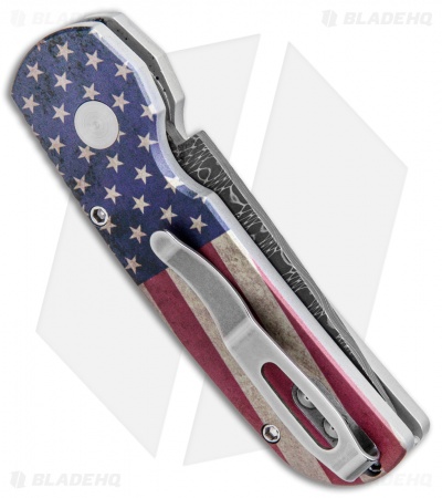 Pro-Tech Calmigo PK Custom CA Legal Automatic Knife Vintage Flag (1.9" Damascus)