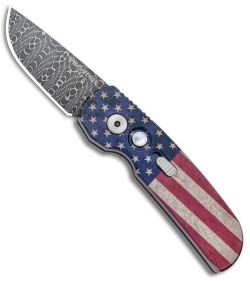 Pro-Tech Calmigo PK Custom CA Legal Automatic Knife Vintage Flag (1.9" Damascus)