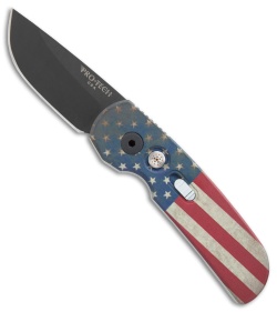 Pro-Tech Calmigo PK Custom CA Legal Automatic Knife Vintage Flag (1.9" Black)