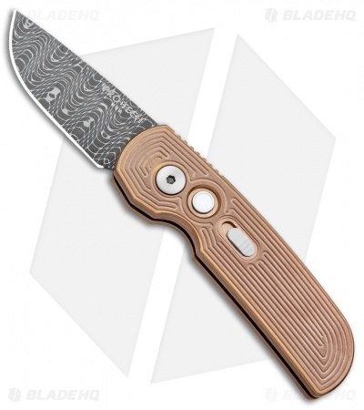 Pro-Tech Calmigo Custom Steel CA Legal Automatic Knife Rose Gold (1.9" Damascus)