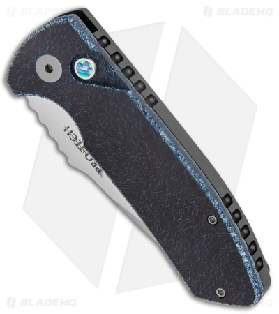 Pro-Tech SBR Micarta Custom Automatic Knife Black/Blue (2.6" Stonewash)