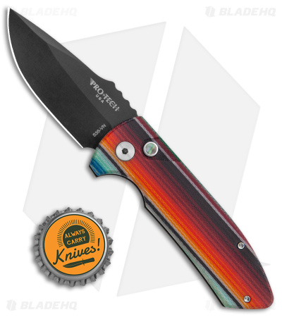 Pro-Tech SBR Micarta Custom Automatic Knife Mexican Blanket (2.6" Black)