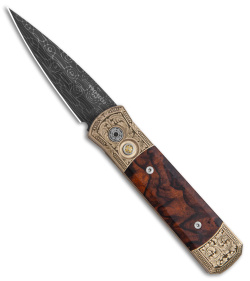 Pro-Tech Godson Ultimate Custom Automatic Knife Bronze Al/Ironwood (3.2" Dam)