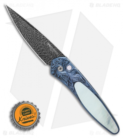 Pro-Tech Ultimate Custom Newport Knife MOP/Andrew Adams Engraving (3" Damascus)