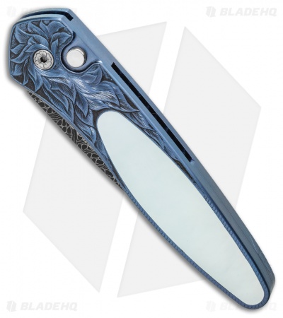 Pro-Tech Ultimate Custom Newport Knife MOP/Andrew Adams Engraving (3" Damascus)