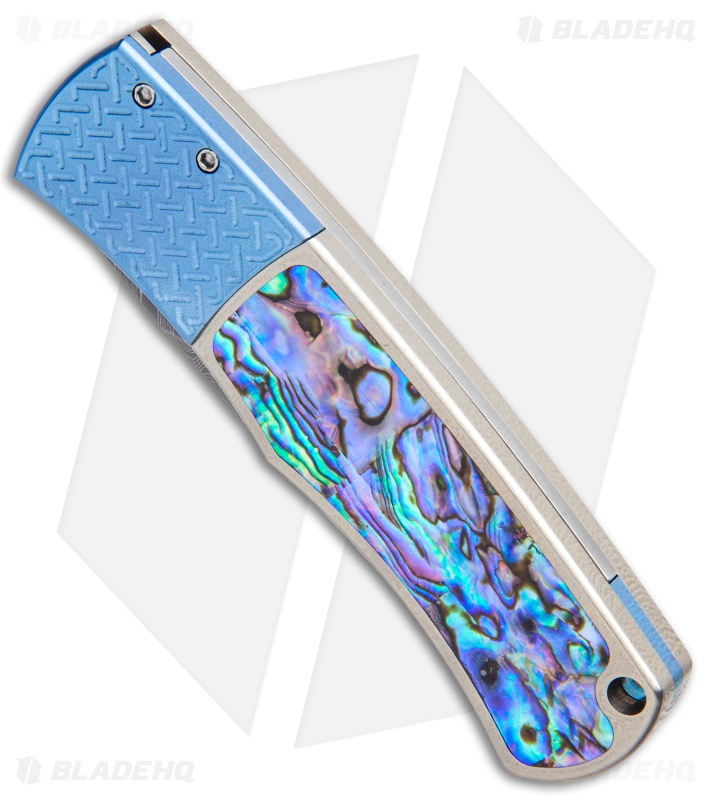 Pro-Tech Custom Magic BR-1 "Whiskers" Automatic Knife Ti/Abalone (3.1" Damascus)