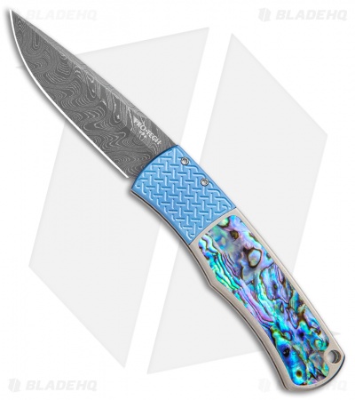 Pro-Tech Custom Magic BR-1 "Whiskers" Automatic Knife Ti/Abalone (3.1" Damascus)