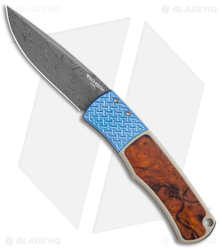 Pro-Tech Custom Magic "Whiskers" Automatic Ti/Ironwood (3.2 Damascus) BR-1