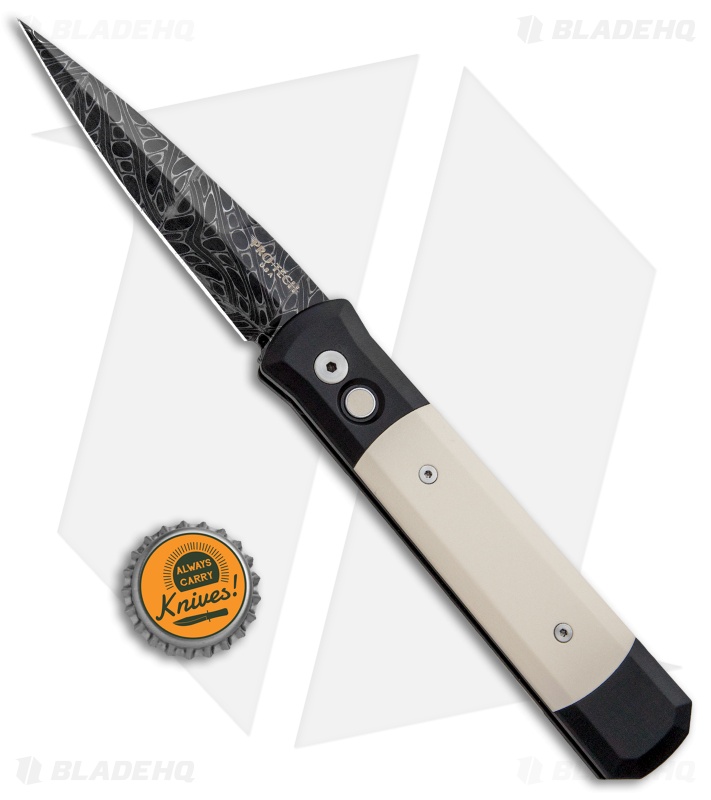 Pro-Tech Custom Godfather Automatic Knife w/ Ivory Micarta (4" Damascus) 951-DM