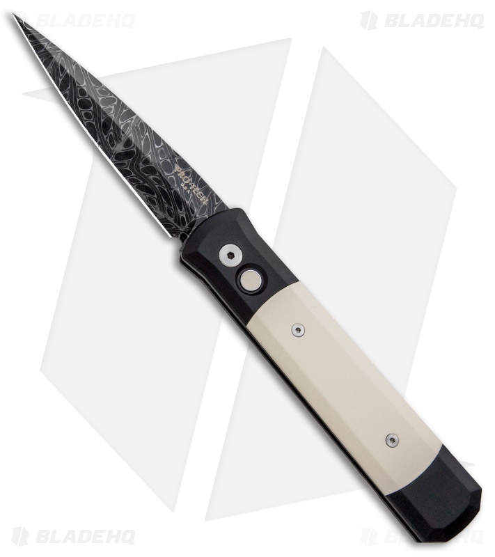 Pro-Tech Custom Godfather Automatic Knife w/ Ivory Micarta (4" Damascus) 951-DM