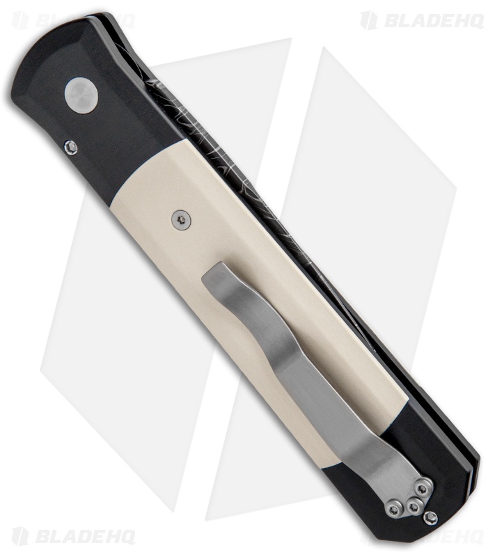 Pro-Tech Custom Godfather Automatic Knife w/ Ivory Micarta (4" Damascus) 951-DM